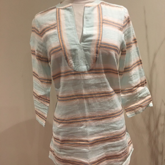 IZOD tunic striped linen cotton size S - Picture 7 of 7